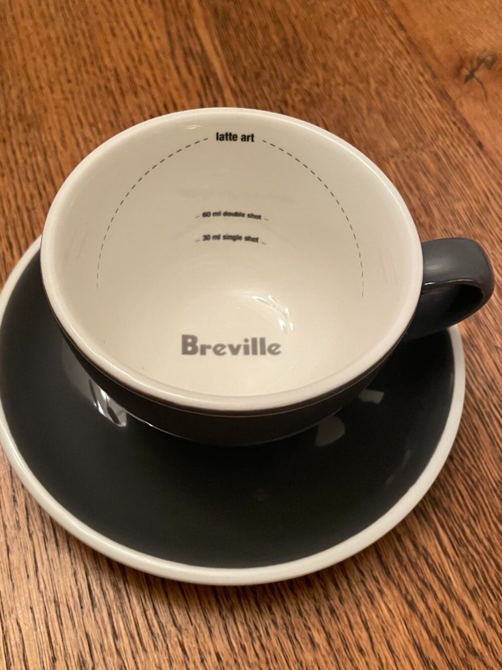 BREVILLE Home Barista Latte Art Coffee Cappuccino Cup W/ Saucer Gray*